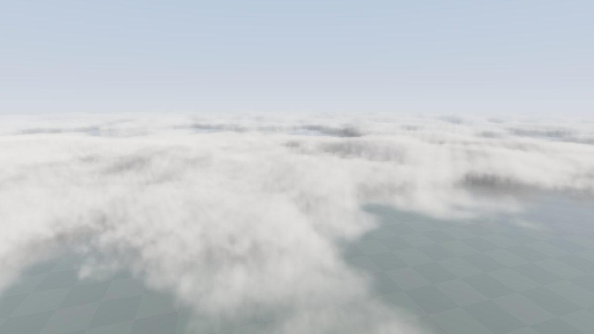 Rendered clouds seen from above the layer